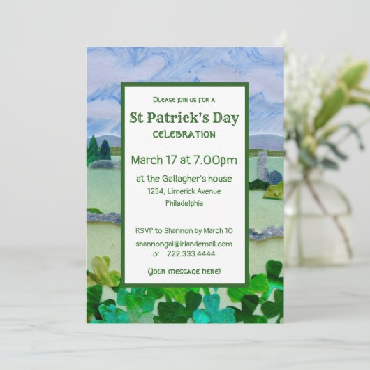 Sint Patrick's Day Shamrock Landscape Kaart (Staand voorkant)
