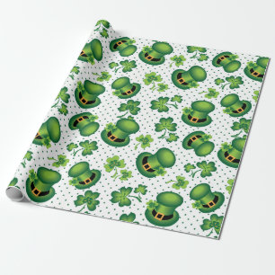 Sint-Patrick's Day Shamrock Leprechaun's Pet Green Cadeaupapier