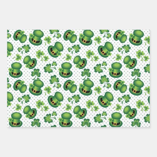 Sint-Patrick's Day Shamrock Leprechaun's Pet Green Inpakpapier Vel (Voorkant 3)