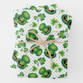 Sint-Patrick's Day Shamrock Leprechaun's Pet Green Inpakpapier Vel (In situ)