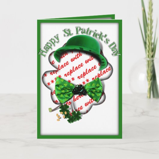 Sint-Patrick's Day Shamrock Lijst met verstelbaar  Kaart (Voorkant)