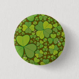 Sint Patrick's Day Shamrock Lucky Clovers Button