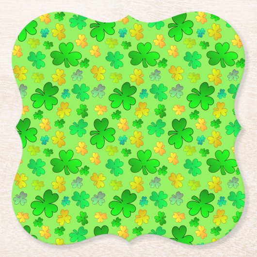 Sint-Patrick's Day Shamrock Paper Onderzetter (Voorkant)