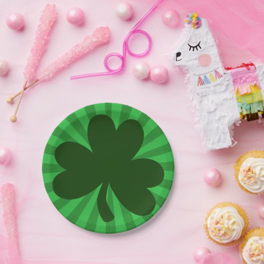 Sint Patrick's Day Shamrock Party Papieren Bordje (Feest)