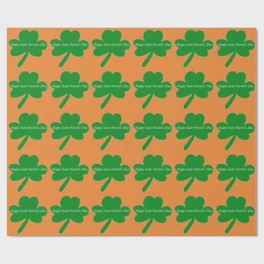 Sint Patrick's Day Shamrocks Cadeaupapier (Vlak)