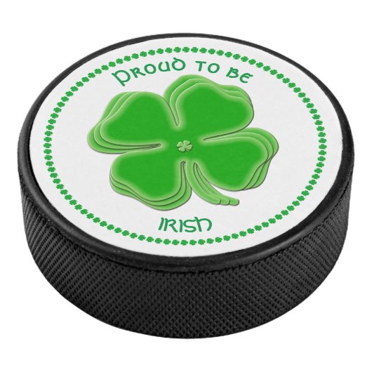 Sint-Patrick's Day Shamrocks Hockey Puck (3/4)