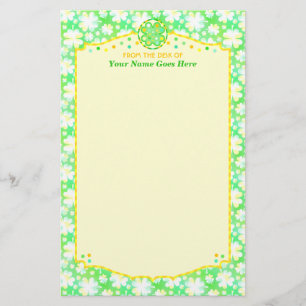 Sint Patrick's Day Shamrocks Retro Waterverf Briefpapier