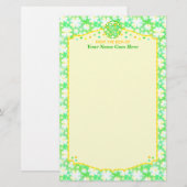 Sint Patrick's Day Shamrocks Retro Waterverf Briefpapier (Voorkant / Achterkant)