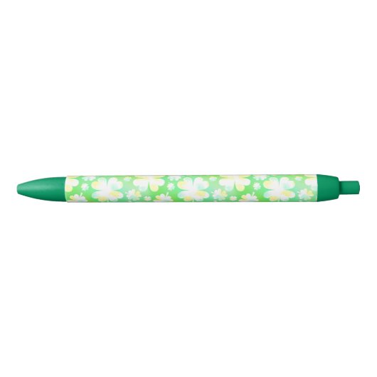 Sint Patrick's Day Shamrocks Retro Waterverf Zwarte Inkt Pen (Voorkant)