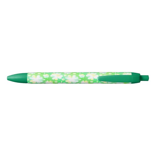 Sint Patrick's Day Shamrocks Retro Waterverf Zwarte Inkt Pen (Achterkant)