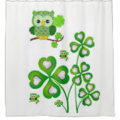 Sint Patrick's Day Shower Curtain Owl Douchegordijn (Voorkant)