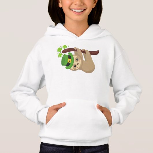 Sint Patrick's Day Sloth, Pet Leprechaun, Clovers (Voorkant)