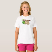 Sint Patrick's Day Sloth, Pet Leprechaun, Clovers T-shirt (Voorkant volledig)