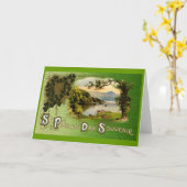 Sint Patrick's Day Souvenir landschap Kaart (Gele Bloem)