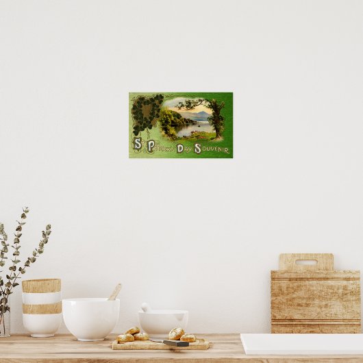 Sint Patrick's Day Souvenir  landschap Poster (Keuken)