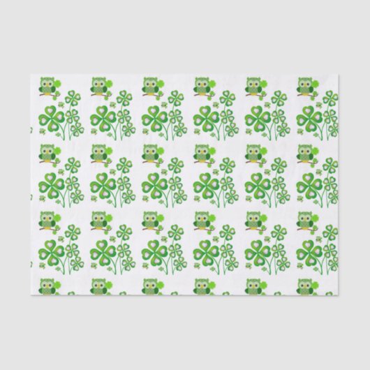 Sint Patrick's Day Tissue Paper Owl Tissuepapier (Voorkant)