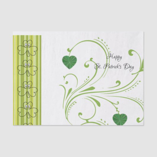 Sint Patrick's Day Tissue Paper Shamrock Floral Tissuepapier (Voorkant)