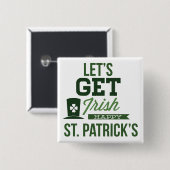 Sint Patricks Day Typografie Vierkante Button 5,1 Cm (Voorkant /achterkant)