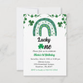 Sint Patrick's day verjaardagsuitnodiging shamrock (Voorkant)