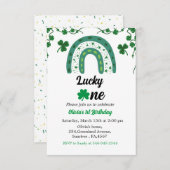 Sint Patrick's day verjaardagsuitnodiging shamrock (Voorkant / Achterkant)