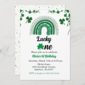 Sint Patrick's day verjaardagsuitnodiging shamrock Kaart (Voorkant / Achterkant)