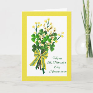 Sint-Patrick's Day Wedding Jubileum Shamrocks Kaart
