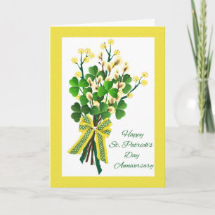 Sint-Patrick's Day Wedding Jubileum Shamrocks Kaart