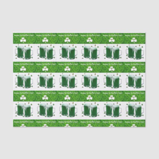 Sint Patrick's Day Weefselpapier Beer Tissuepapier (Voorkant)