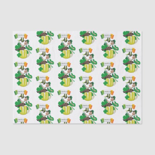 Sint Patrick's Day Weefselpapier Beer Tissuepapier (Voorkant)