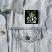 Sint Patrick's Day weer geweldig Ierse Trump Vierkante Button 5,1 Cm (In situ)