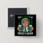 Sint Patrick's Day weer geweldig Ierse Trump Vierkante Button 5,1 Cm (Voorkant /achterkant)
