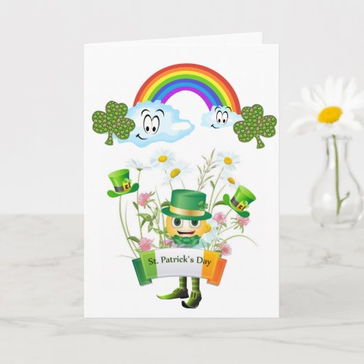 Sint Patrick's Day Wenskaart Rainbow Kaart (Kleine Plant)