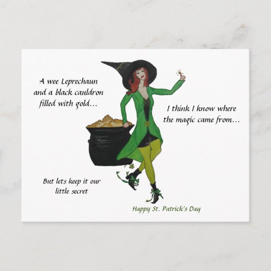 Sint Patrick's Day-Witch magie is het goud Briefkaart (Voorkant)