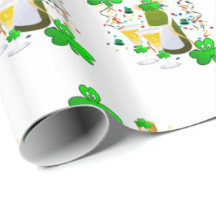 Sint-Patrick's Day Wrapping Paper Wine Celebration Cadeaupapier