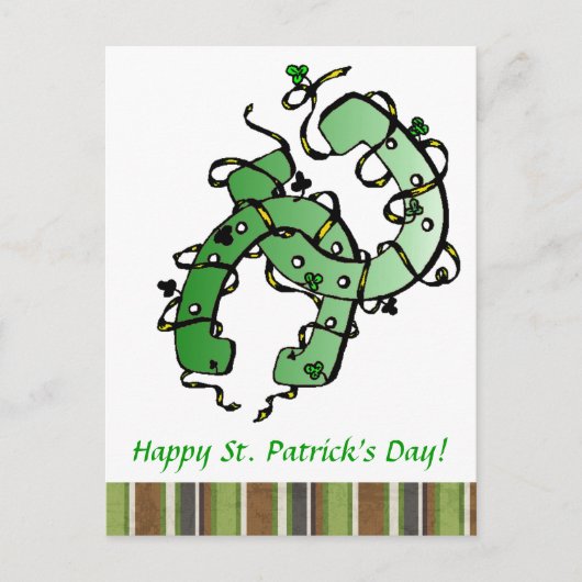 Sint-Patrick's Hoefijzers Shamrocks Briefkaart (Voorkant)