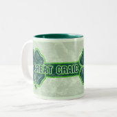 Sint Patrick's Mok "Great Craic" Shamrock Grunge (Voorkant links)