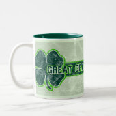 Sint Patrick's Mok "Great Craic" Shamrock Grunge (Links)