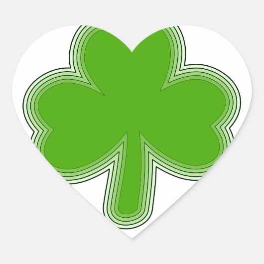 Sint Patrick's Shamrock Drawing Hart Sticker (Voorkant)