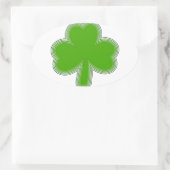 Sint Patrick's Shamrock Drawing Ovale Sticker (Tas)