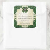 Sint-Patrick's Sparkly Shamrock/Heart Irish Vierkante Sticker (Tas)