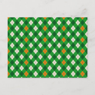 Sint-Patricksdag Ierse gekleurde argyle Briefkaart