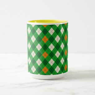 Sint-Patricksdag Ierse gekleurde argyle Mok