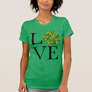 Sint Patty's dag Groene cheetah leopard shamrock T-shirt