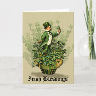 Sint Patty's Day Gent-irish Blessings Greetings Kaart