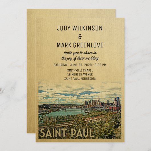 Sint Paul Wedding Invitation  Middeleeuwen Kaart (Voorkant / Achterkant)
