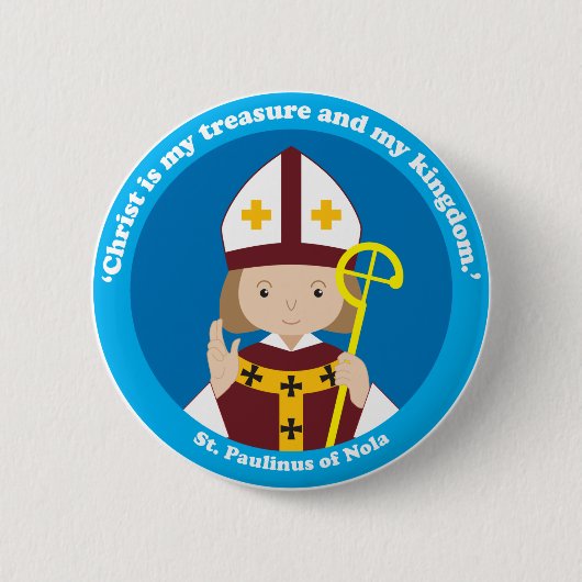Sint-Paulinus van Nola Ronde Button 5,7 Cm (Voorkant)