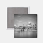 Sint-Paul's kathedraal plein Magnet Black & White Magneet (Voorkant / Achterkant)