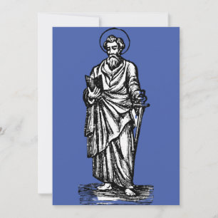 Sint-Paulus de apostel met zwaard Heilige Kunst Kaart