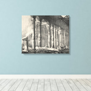 Sint-Paulusbasiliek Rome na brand in 1823 Canvas Afdruk