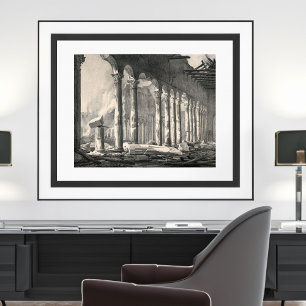 Sint-Paulusbasiliek Rome na brand in 1823 Poster